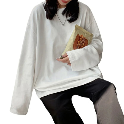 Oversized Cotton Long Sleeve Basic Tee