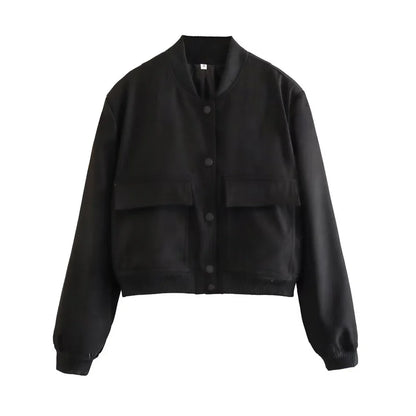 Women's Bomber Jacket with Pockets