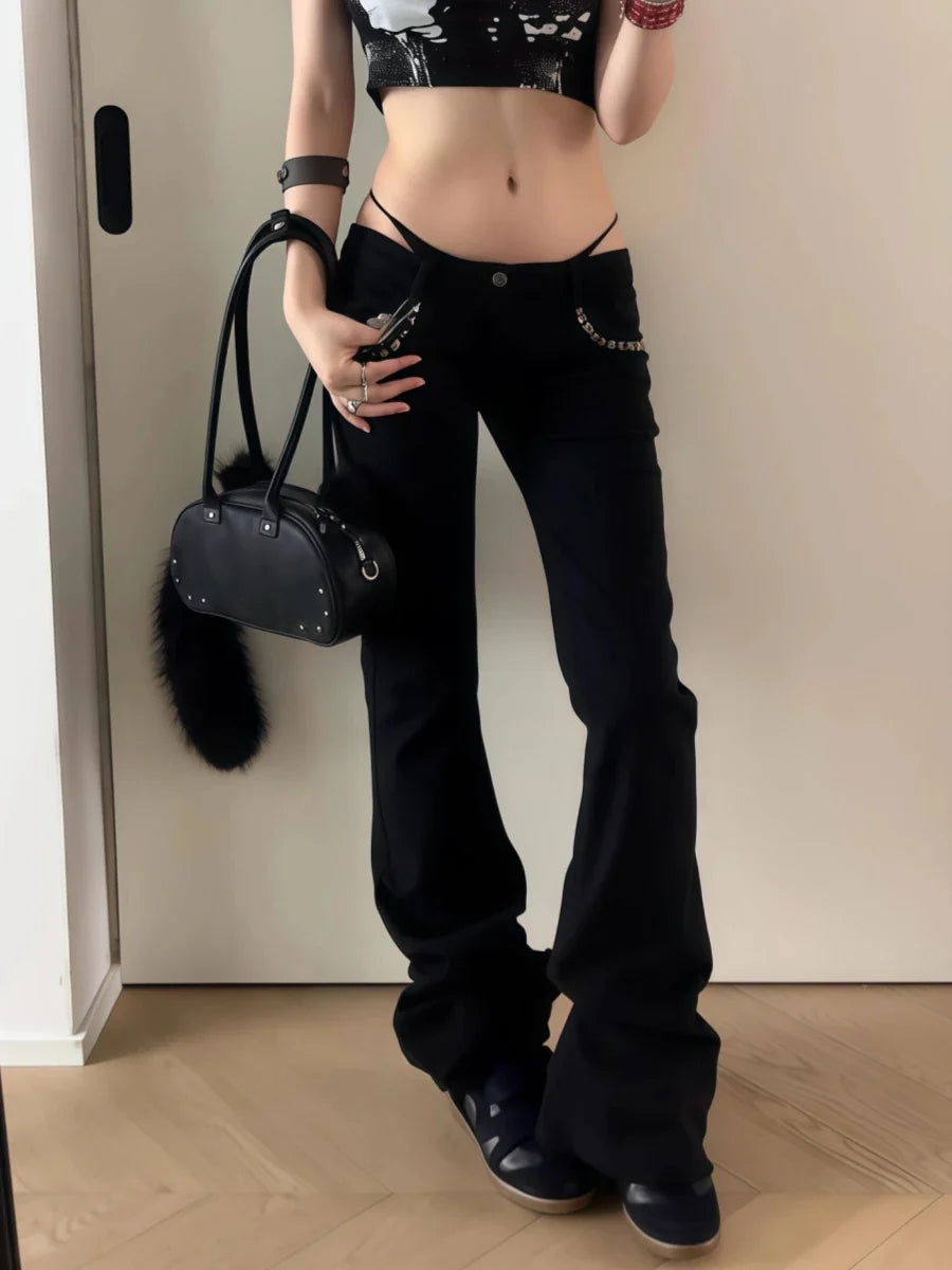 Low Rise Skinny Flare Jeans