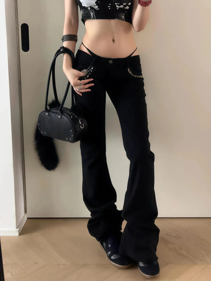 Low Rise Skinny Flare Jeans