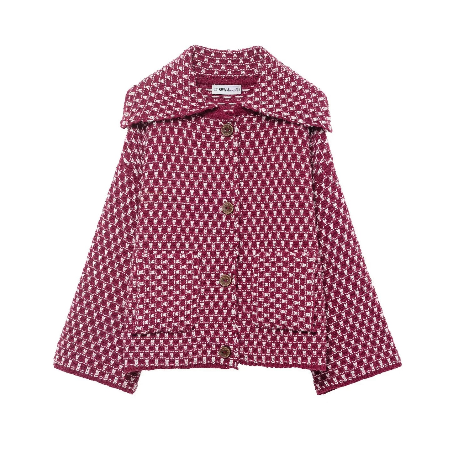 Women's Korean Style Knitted Cardigan - Loose Fit Button-Up Jacket