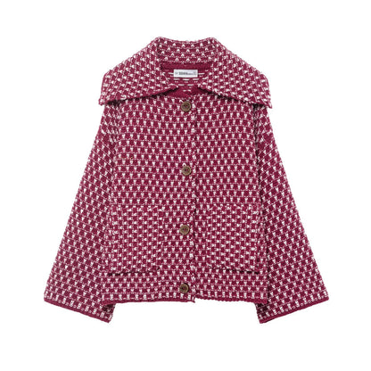 Women's Korean Style Knitted Cardigan - Loose Fit Button-Up Jacket