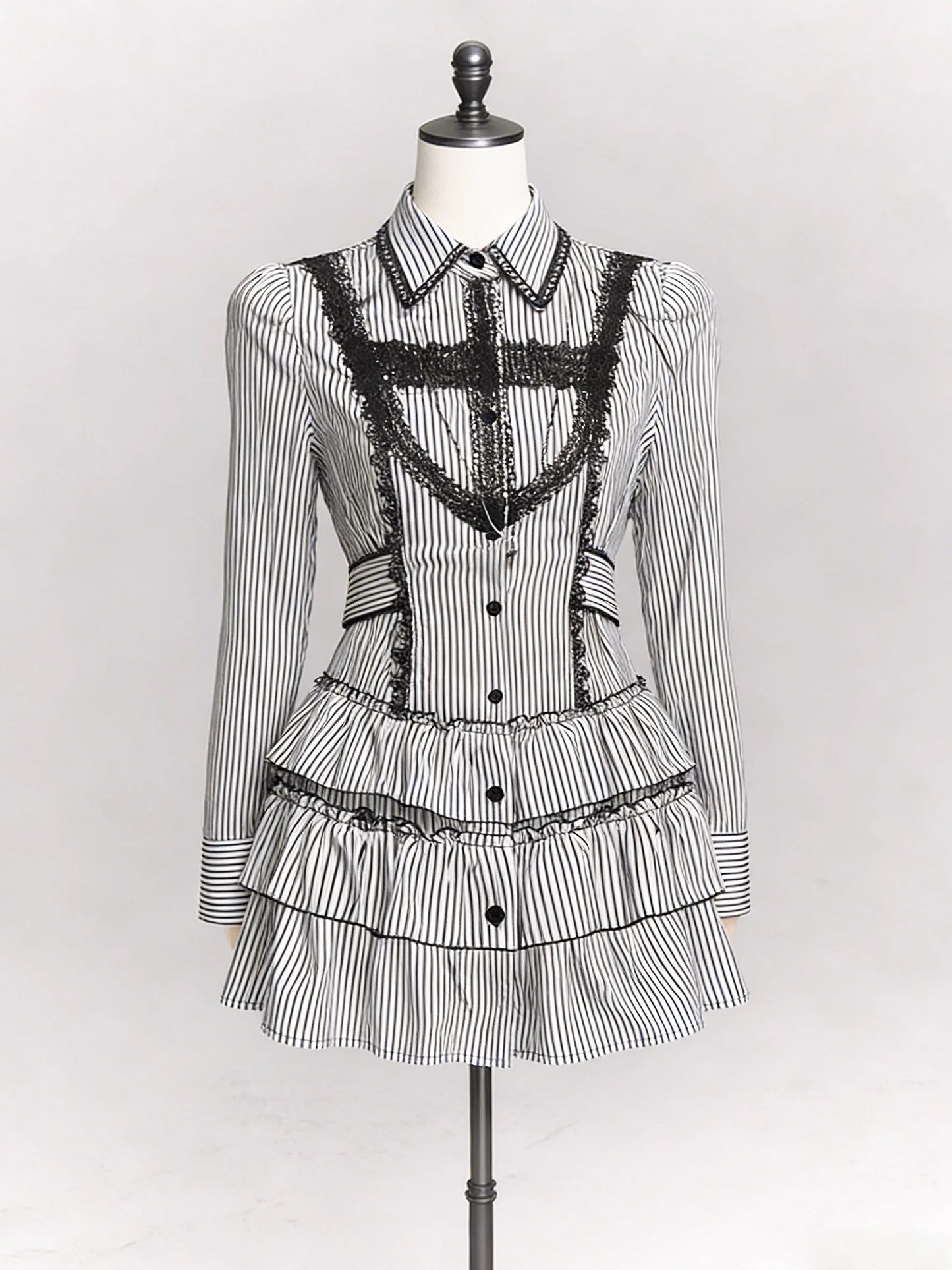 Harajuku Sweet Bow Black Plaid Dresses All-match Slim Fit Kawaii Lolita Dress