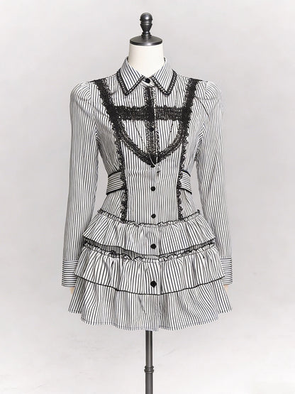 Harajuku Sweet Bow Black Plaid Dresses All-match Slim Fit Kawaii Lolita Dress