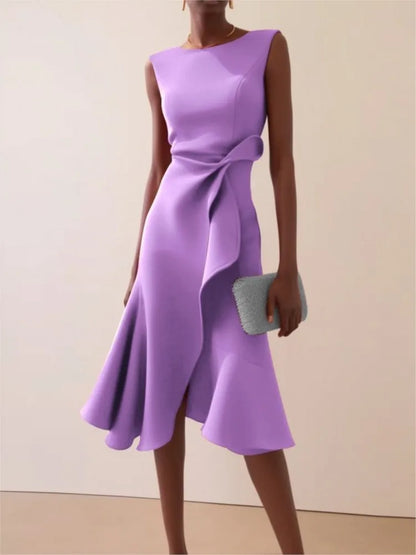 Women's Irregular Hem Party Midi Dress