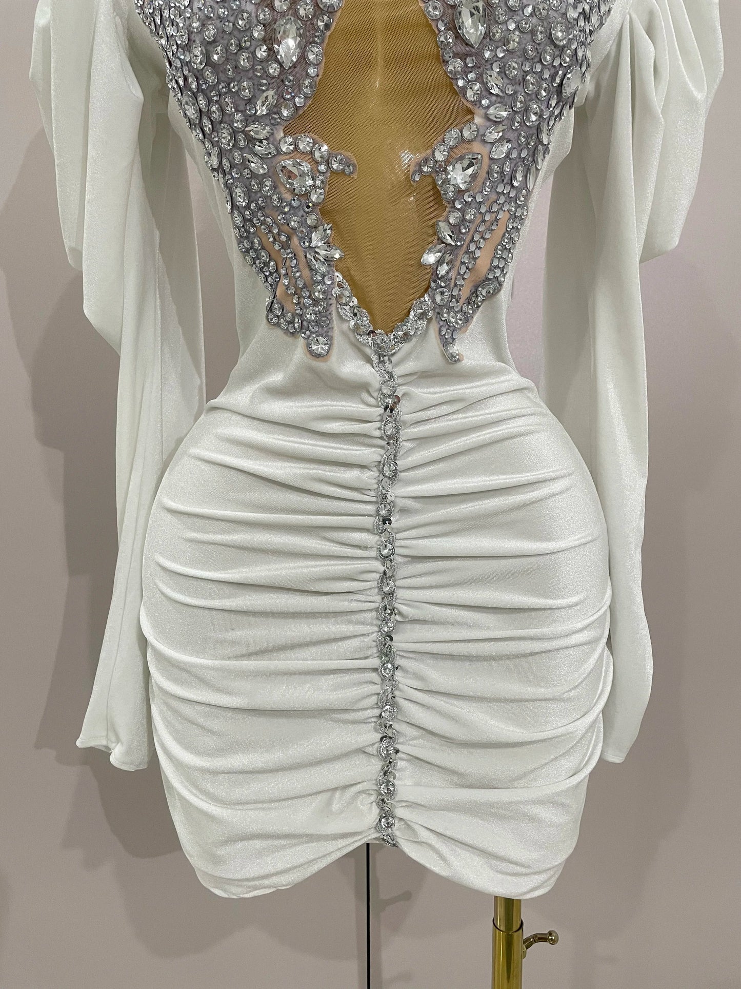 Women's Luxury Sparkly Crystal Velvet Mini Dress