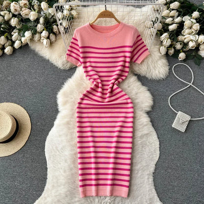 Summer Striped Beach Knitted Dress