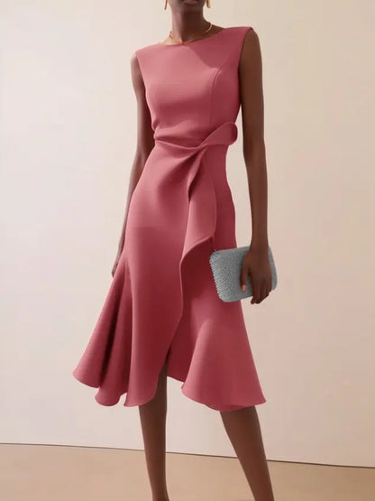 Women's Irregular Hem Party Midi Dress