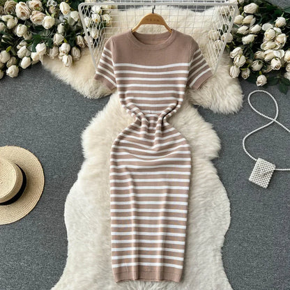 Summer Striped Beach Knitted Dress