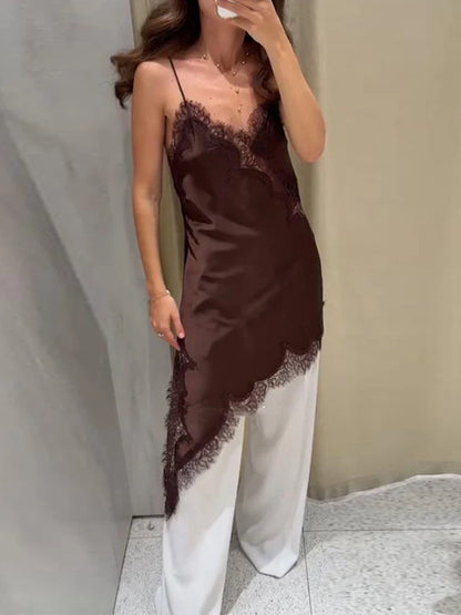 Sexy Lace Sling Dress Women Off Shoulder Backless High Waist Mini Dress