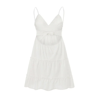 Women's Boho Spaghetti Strap Mini Dress