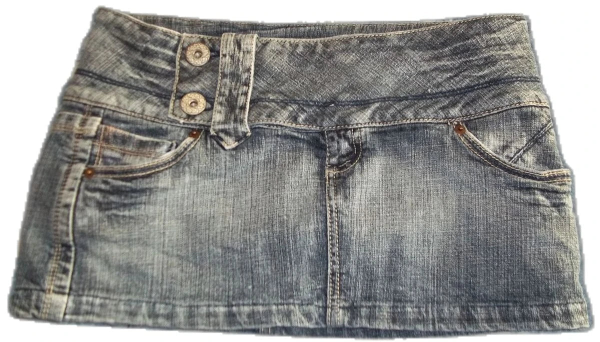 Y2K Wing Embroidery Denim Mini Skirt