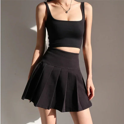 Women's Y2K High-Waist Pleated Mini Skirt