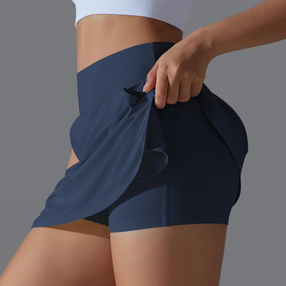 Women's Athletic Tennis Skirt - High Waist Sports Skort