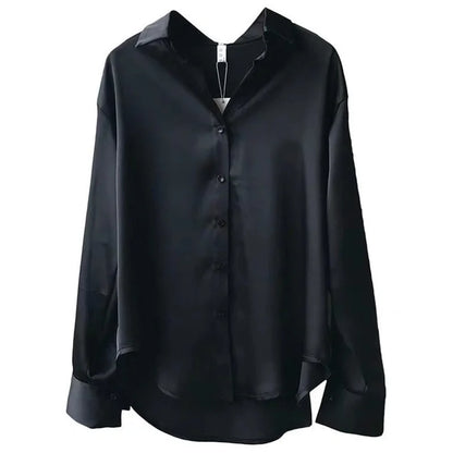 Casual Long Sleeve Button-Down Blouse