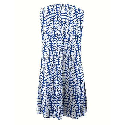 Women's Bohemian Print V-Neck Dress