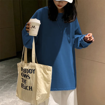 Oversized Cotton Long Sleeve Basic Tee