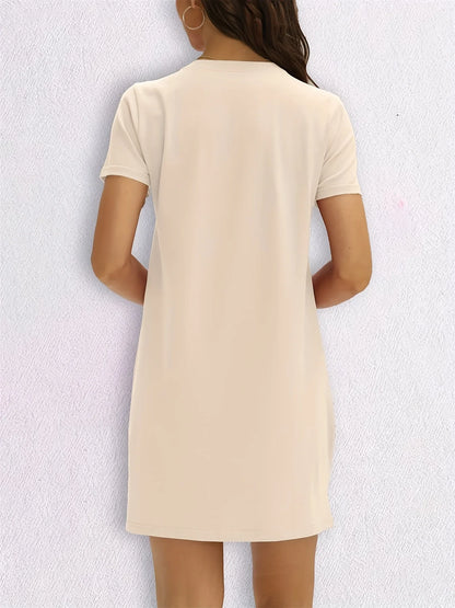 Women's Casual T-Shirt Dress Short Sleeve Round Neck Oversized Y2K