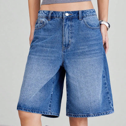 High Waist Loose Denim Shorts