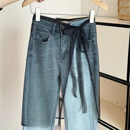 Women's Y2K Lace Layered Wrap Skirt