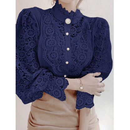 Elegant Lace Hollow Out Blouse