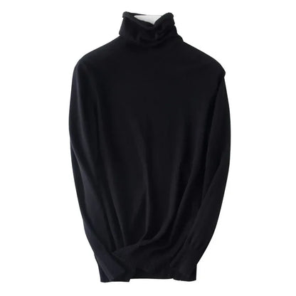 Turtleneck Knit Sweater Long Sleeve Slim Fit Pullover