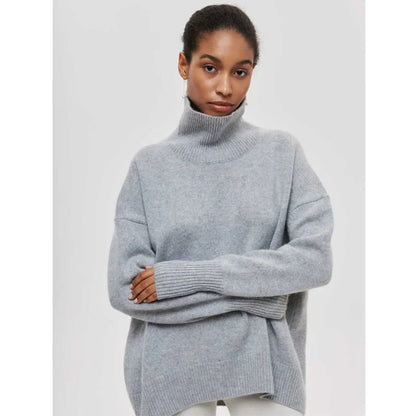 Mock Neck Knit Sweater Raglan Sleeve Loose Fit with Ruched Detail