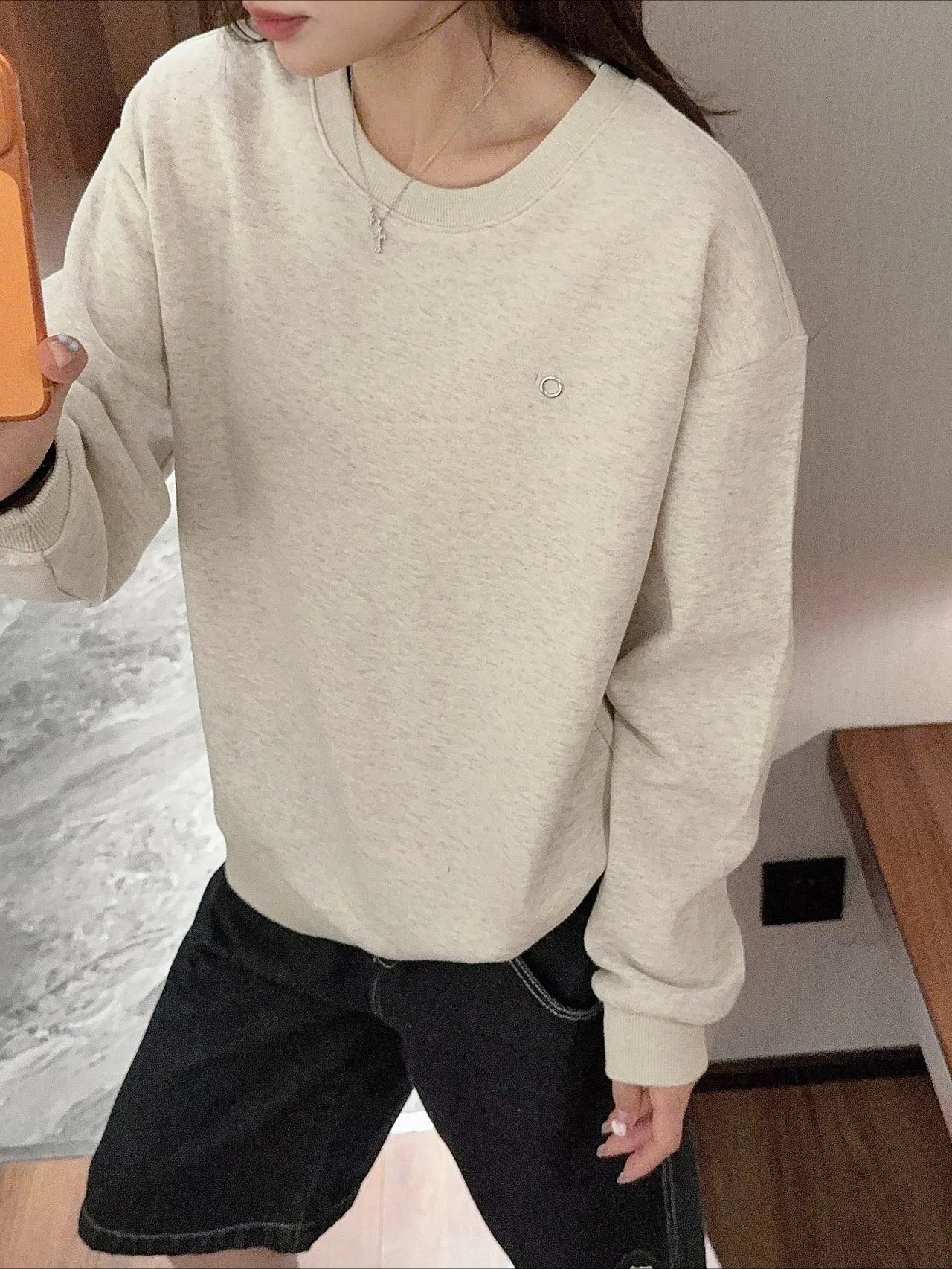 Women's Sweatshirt Sport Classic O Neck Solid Color Casual Loose Pullover Tops Female Solid Cotton Hoodie Women Oversize