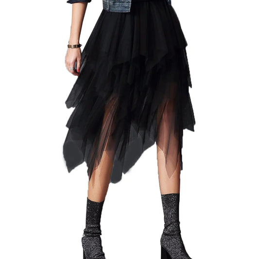 Women's Fairycore Mesh Tulle Bubble Skirt