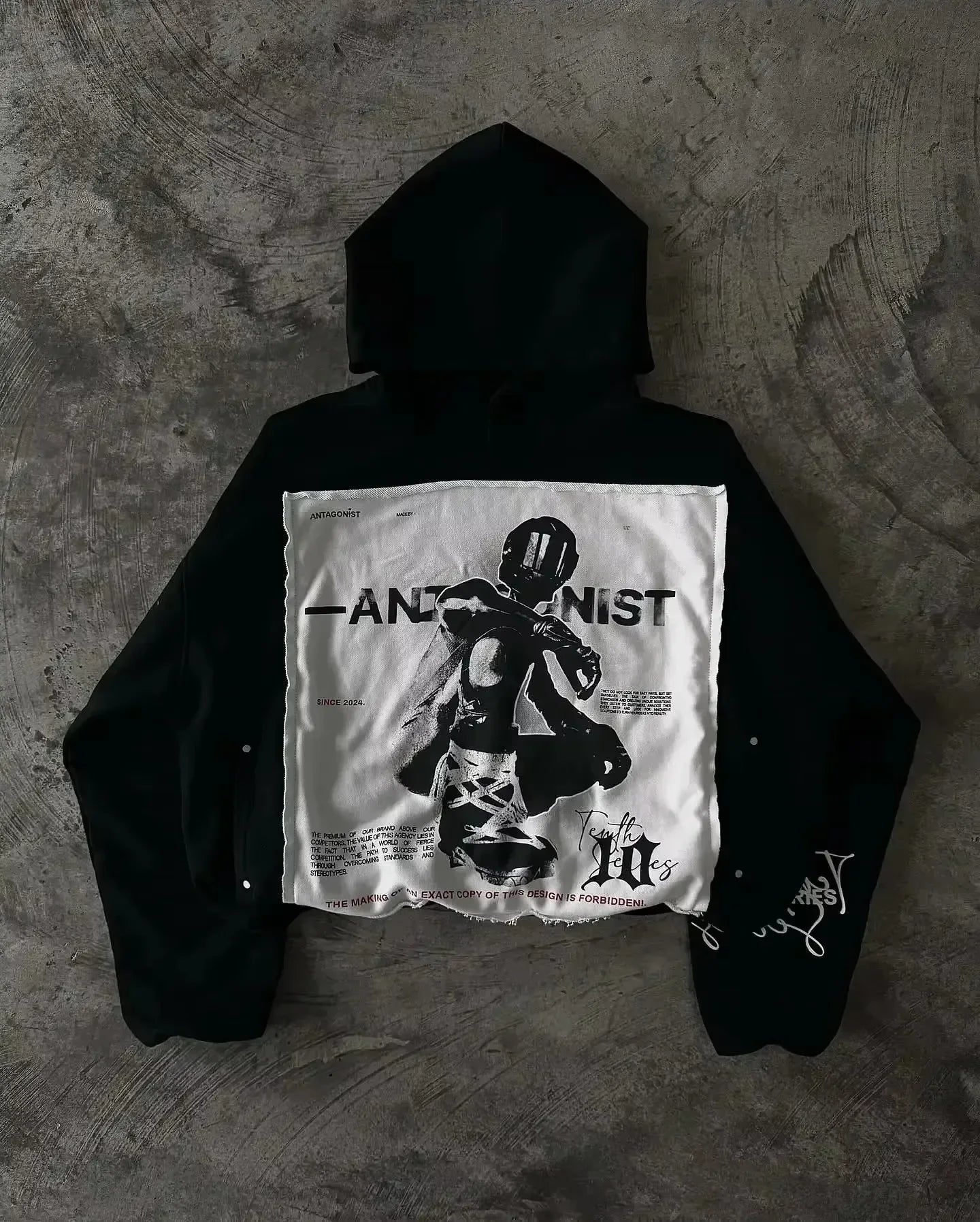 Fur Collar Zipper Hooded Sweatshirt Graphic Print Regular Fit