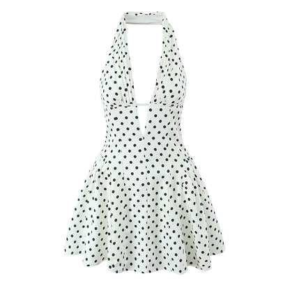 Women Sexy Backless A-line Slim Sweet Elegant Mini Dress