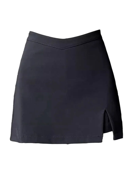 Women's High-Waist Split Mini Skirt