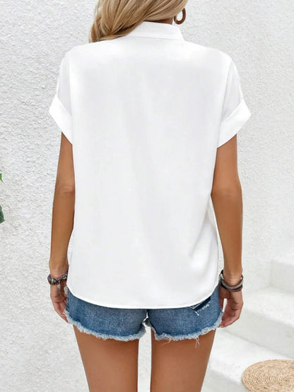 Women's Chiffon Shirt - Batwing Sleeve Casual Top