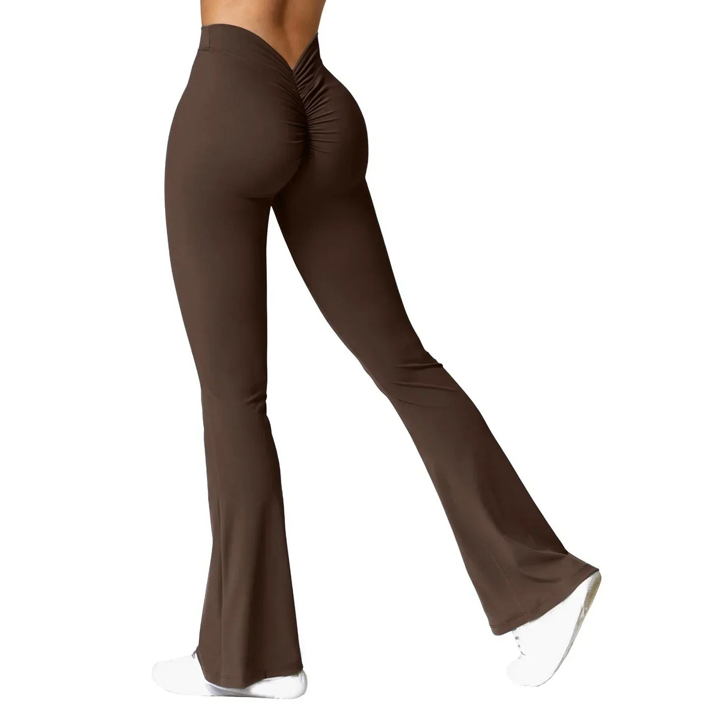 High Waist Flared Yoga Pants V-Back Hip Lifting Slim Fit Sports