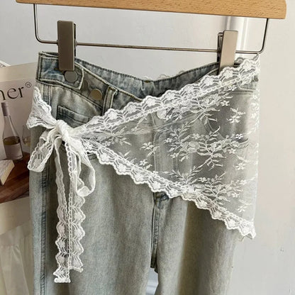 Women's Y2K Lace Layered Wrap Skirt