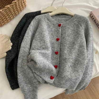 Women's Wool Knitted Cardigan - Slim Fit Button-Up Sweater