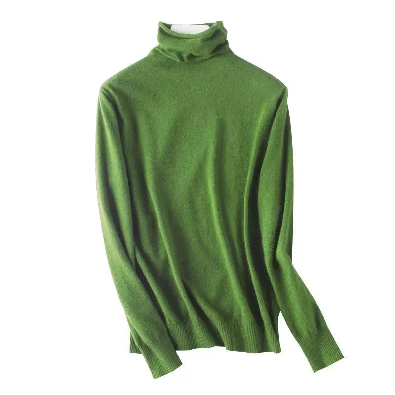 Turtleneck Knit Sweater Long Sleeve Slim Fit Pullover