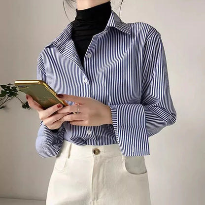 Classic Striped Loose Blouse
