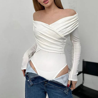 Sexy Off-Shoulder Bodysuit Jumpsuit
