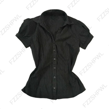Turtleneck Sleeveless Button-Down Slim Crop Top
