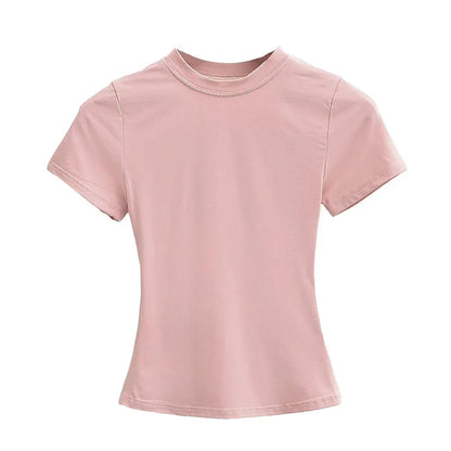 Solid Slim Short Sleeve Crew Neck Tee