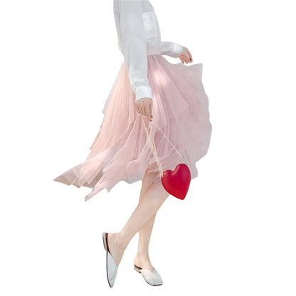 Women's Fairycore Mesh Tulle Bubble Skirt