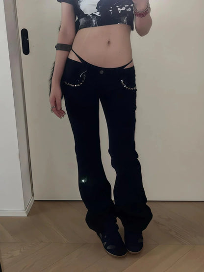Low Rise Skinny Flare Jeans