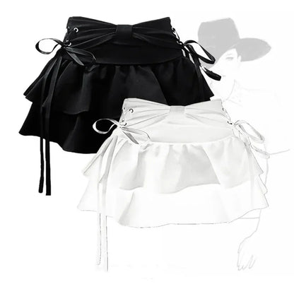 Women's Y2K Bow Denim Mini Skirt