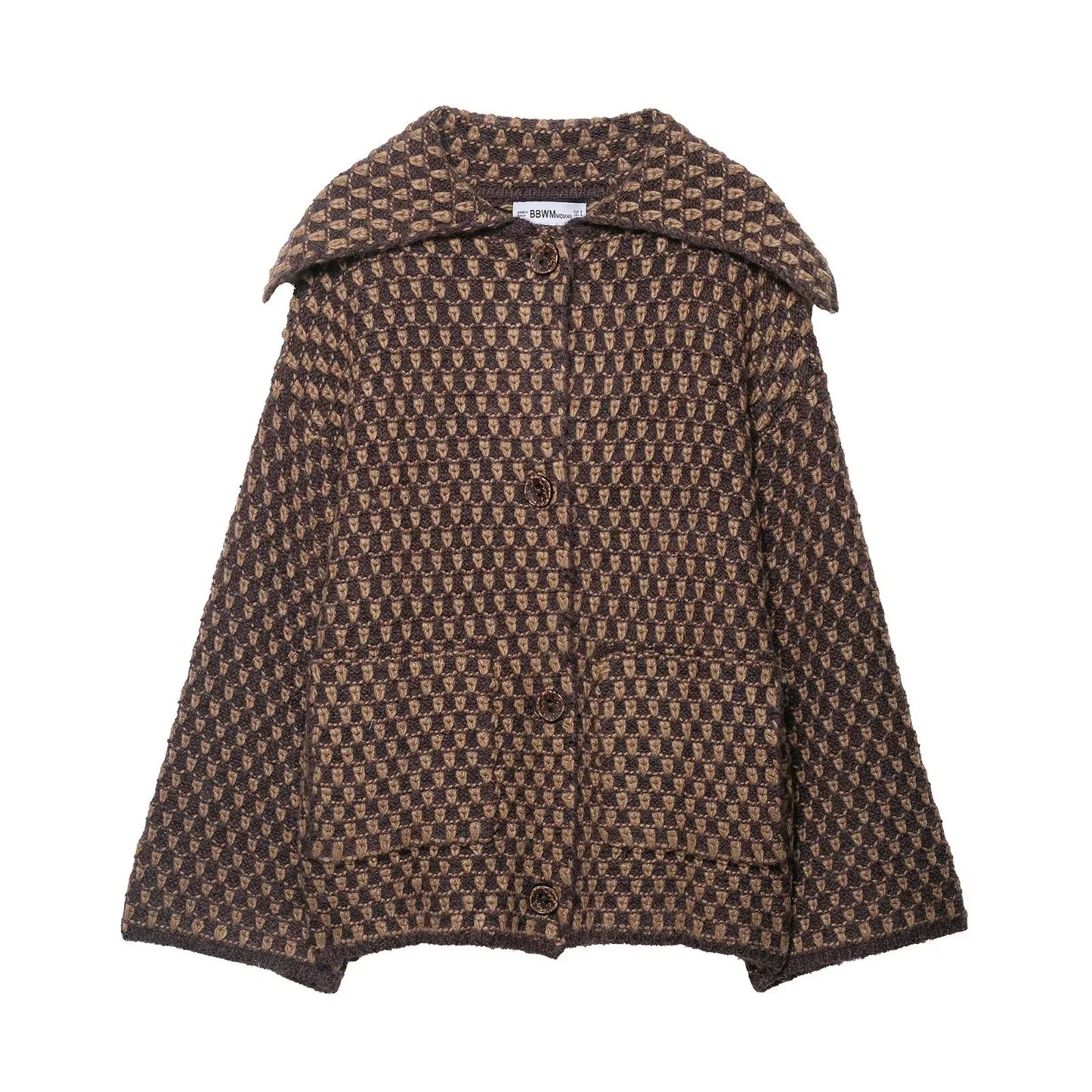 Women's Korean Style Knitted Cardigan - Loose Fit Button-Up Jacket