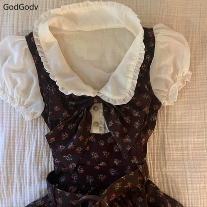 Women's Sweet Vintage Y2K Mini Dress