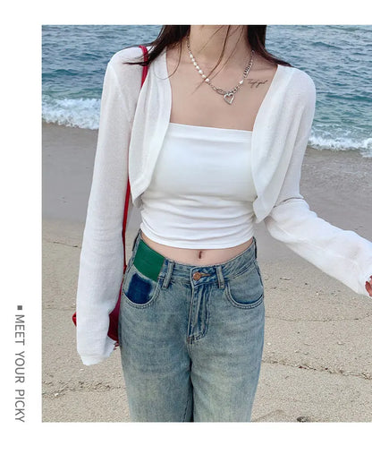 Women's Ice Silk Sunscreen Cardigan - Lightweight Knit Cover Up