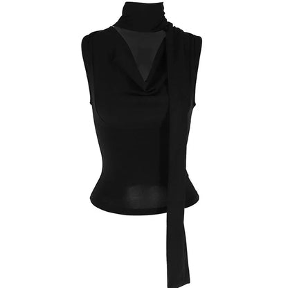 Solid Tank Summer New Women Sexy Sleeveless V-Neck Lady Top Fashion Bandage Streetwear Casual Slim Tank Elegant Knitted Clothing