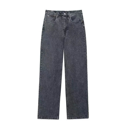 Women's Pants Distressed Loose Jeans Retro Pocket Casual Y2K Style