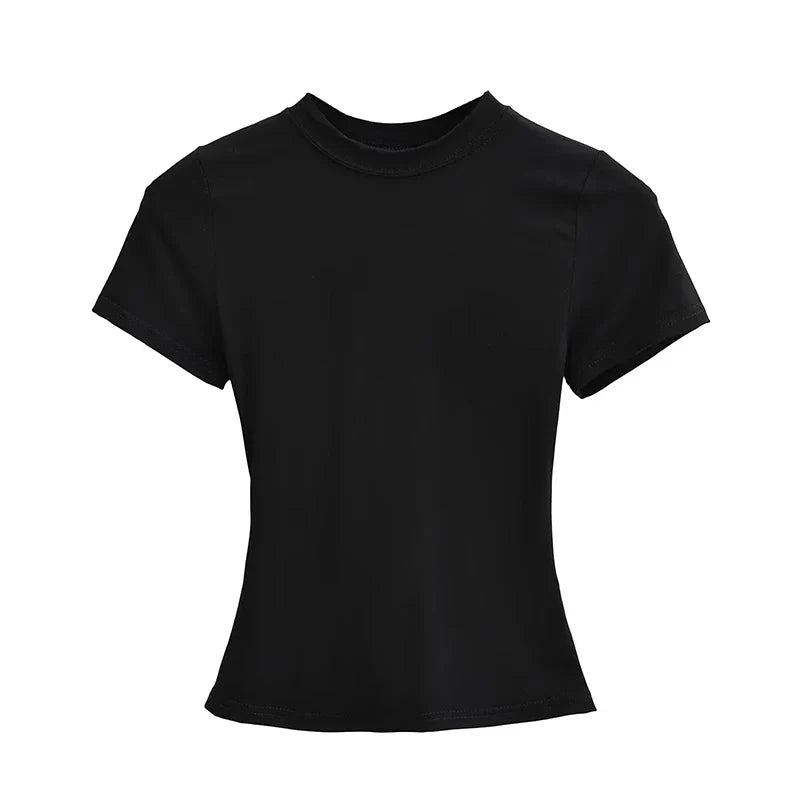 Solid Slim Short Sleeve Crew Neck Tee